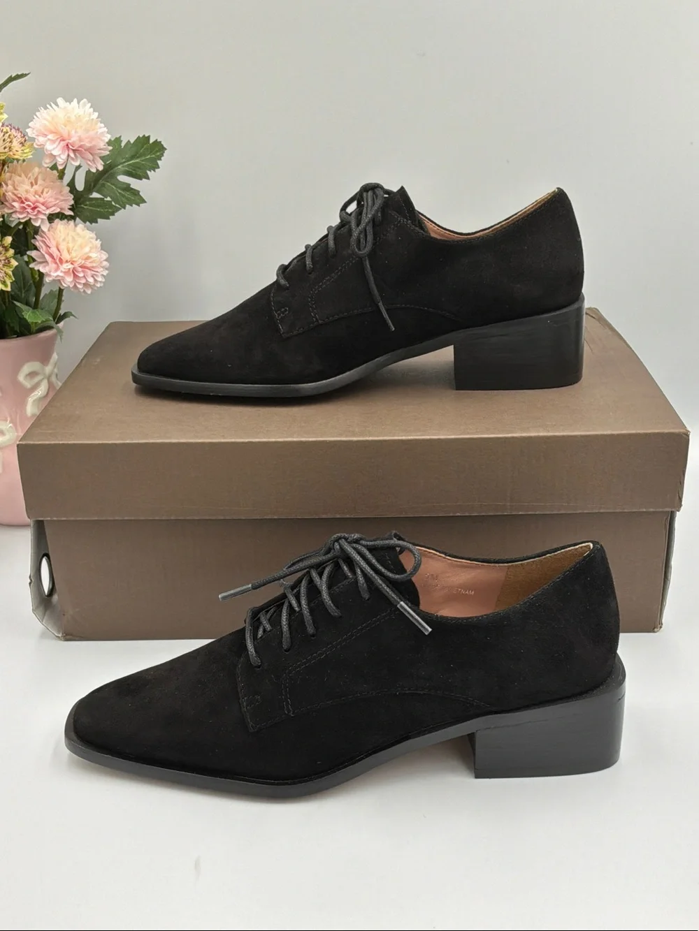 Paolo Black Suede Lace-Up Oxfords